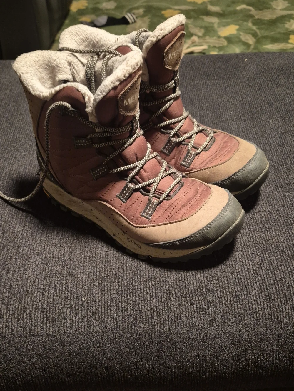 Merrell Women's Pink Tan Insulated Winter Lace-Up Boots
